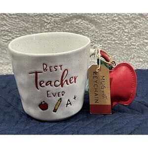Best Teacher Ever Mug with Keychain Gift‎ Set Prima Design New